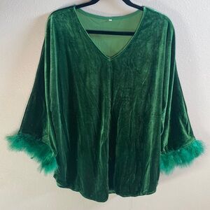 New Green velvet top